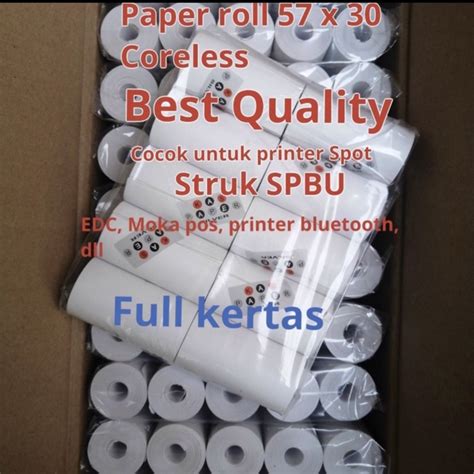 Jual KERTAS THERMAL STRUK KASIR EDC 57X30 57 X 30 MM Shopee Indonesia