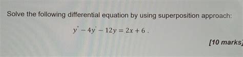 Solved Solve The Following Differential Equation By Using