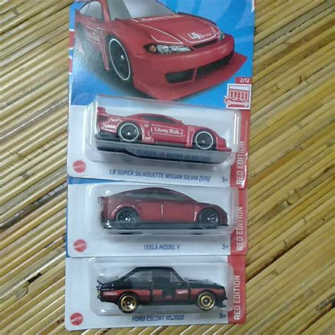 Hot Wheels Red Edition Silvia S Tesla Escort Rs Shopee Malaysia