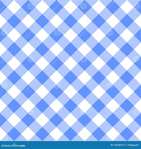 Checkered Blue And White Plaid Seamless Pattern Gingham Fabric Design