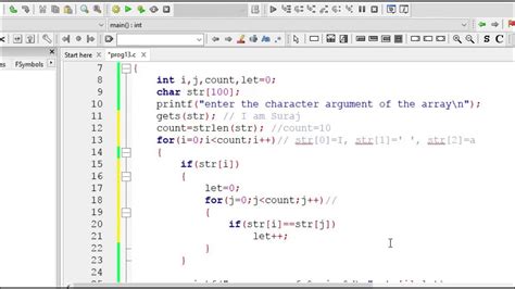 Wap In C That Prints The Number Of Occurrences Of Each Alphabet In The Text Entered Youtube