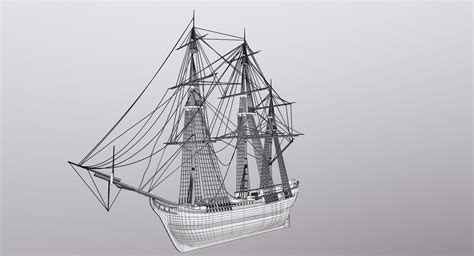 Hms Bounty Sailing Ship 3d Model 179 Blend 3ds Obj Stl Fbx Free3d