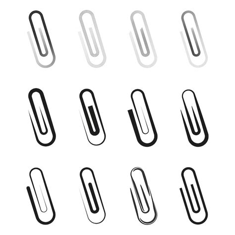 Premium Vector Paperclip Vector Icons Office Stationery Symbols Black