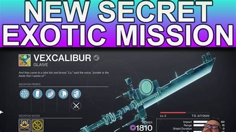 Guide How To Start Secret Vexcalibur Glaive Exotic Mission DESTINY 2