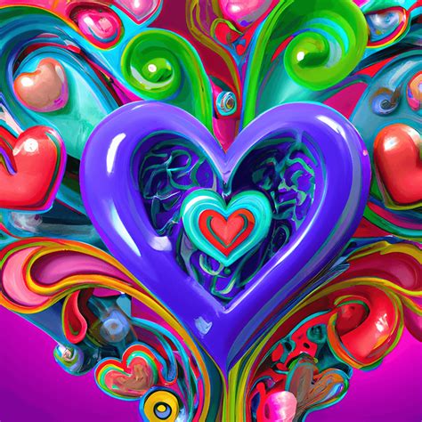 Ultra 5d Realistic Rich Bold Color 3d Layered Hearts Flower · Creative Fabrica