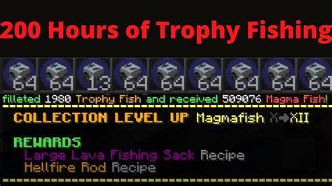 Loot From Hours Of Trophy Fishing Hypixel Skyblock Youtube