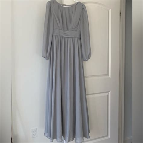 JJs House Dresses Jjs House Silver Aline Scoop Floor Length Chiffon