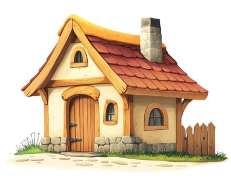 Shack Illustration Isolated Historical Caricature Of Old Cartoon Wooden