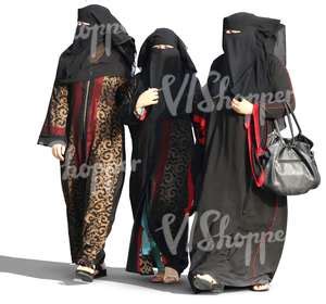 Four Arab Women In Abayas Walking VIShopper