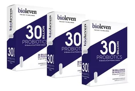 3 Pack Bioleven Probióticos 30 Billones Caja 30 Cápsulas C u Envío gratis