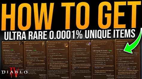 Diablo 4 HOW TO GET 0 000 Drop Chance ULTRA RARE UNIQUE Items