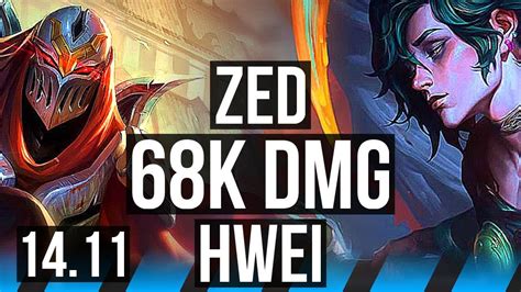 Zed Vs Hwei Mid Solo Kills K Dmg Games Legendary