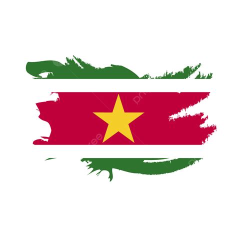 Suriname National Flag Illustration With Transparent Background Vector