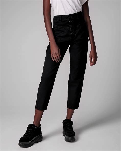 Riachuelo Cal A Black Jeans Feminina Slouchy Cintura Alta Preto Pool