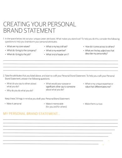 30 Personal Brand Statement Examples In Pdf Examples