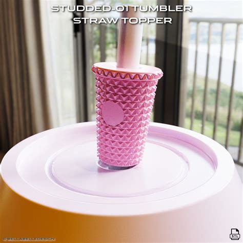 Studded Tumbler Straw Topper Straw Buddy STL File For 3D Printing