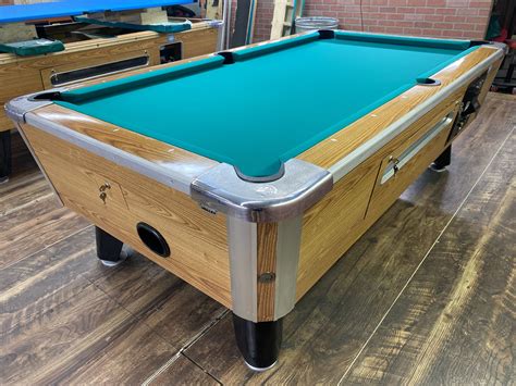 7′ Valley Light Oak Used Coin Operated Pool Table | Used Coin Operated Bar Pool Tables