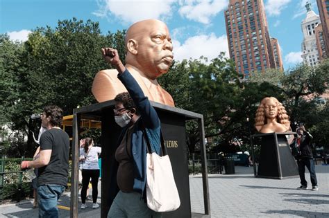 George Floyd Statue Vandalized In New York City