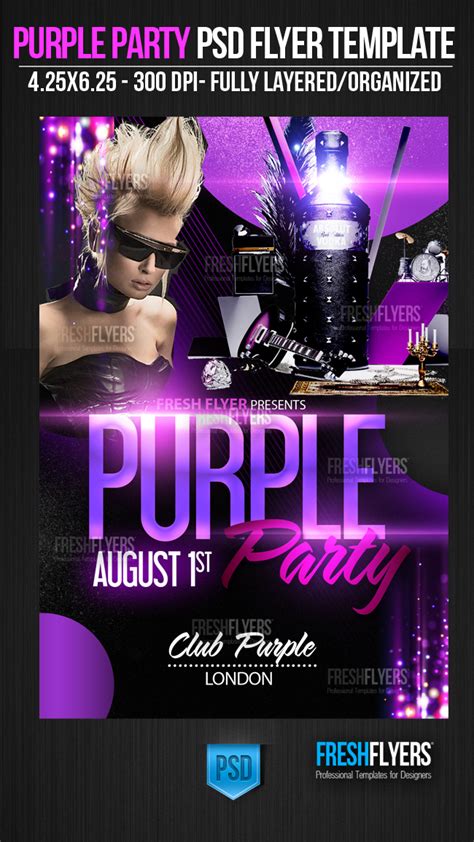 Purple Party Psd Flyer Template By Imperialflyers On Deviantart