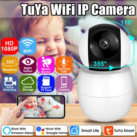 HD 1080P Wifi IP Camera 355 Pan Tilt Rotation Night Vision Work With