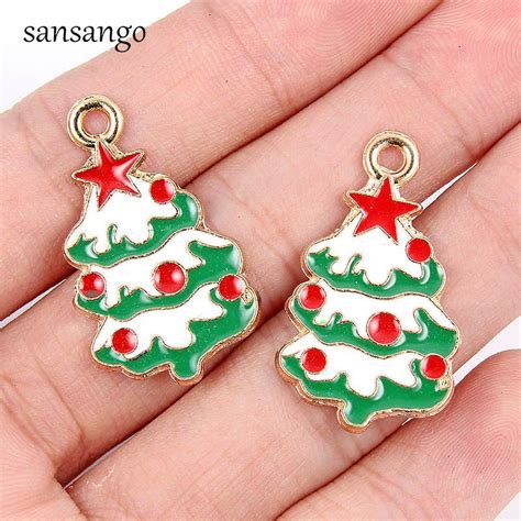 Buy Pcs Christmas Sock Moon Bells Multi Shape Alloy Enamel Pendant