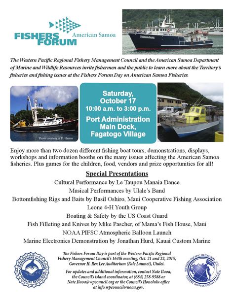 American Samoa Fishers Forum Day Flyer In English By Western Pacific