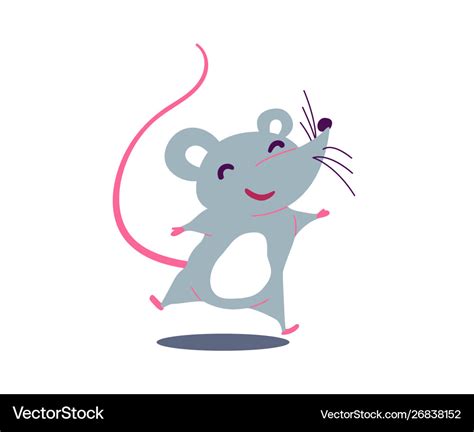 Cartoon cute rat in simple flat style Royalty Free Vector