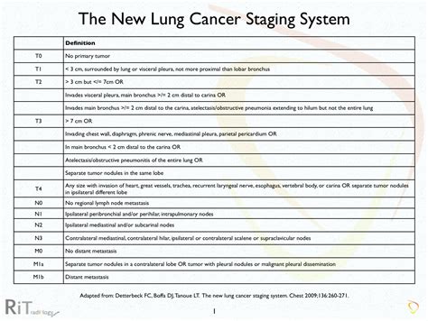RiT radiology: 2009 Non-Small Cell Lung Cancer Staging System (1)