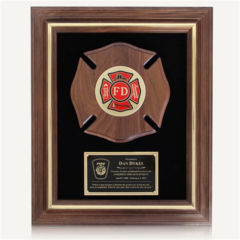 14 12 X 17 12 Genuine Walnut Engraved Firefighter Frame Plaque Awa