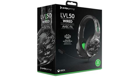 Pdp Lvl 50 Wired Stereo Gaming Headset For Xbox Black Camo Harvey Norman