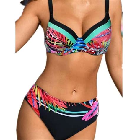 Maillot De Bain Femme Pieces Maillot De Bain Femme Couleur Unie Bretelles Bikini Double Sangle