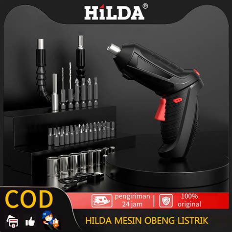 Jual Hilda Mesin Obeng Listrik Bor Baterai Tangan Tanpa Kabel