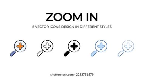 Zoom Icon Design Five Style Editable Stock Vector Royalty Free