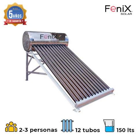 Calentador Solar Fenix 12 Tubos Baja Presión 150 Litros LedsBeSolar