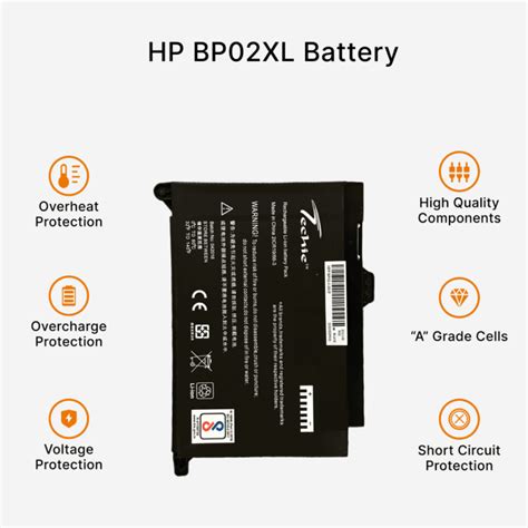 Techie Compatible Battery For HP BP02XL Fits BPO2XL HP 15 AU HP 15