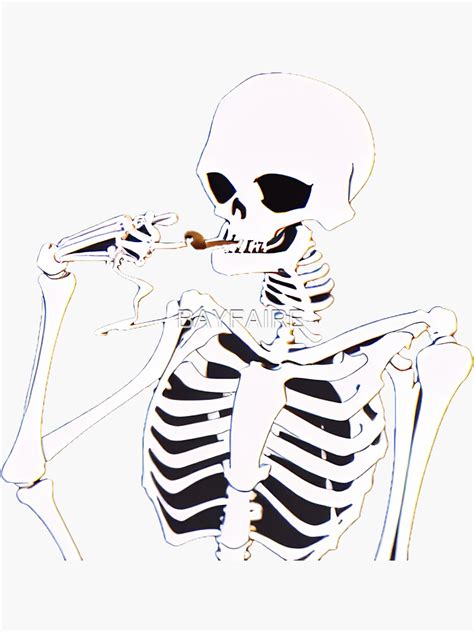 Skeleton Smoking Cigar Sticker Sticker For Sale By Bayfaire Redbubble