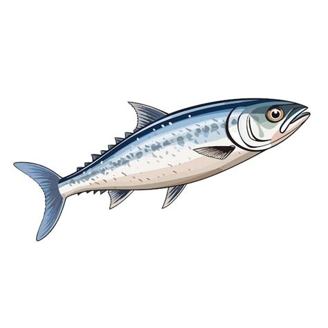 Premium Vector Hand Drawn Flat Color Mackerel Fish Illustration