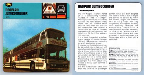 Neoplan Jumbocruiser - 1975 - Utility Edito Service #47-08 Auto Rally Card