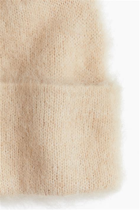 Beanie i lodden uldblanding - Beige - HERRE | H&M DK