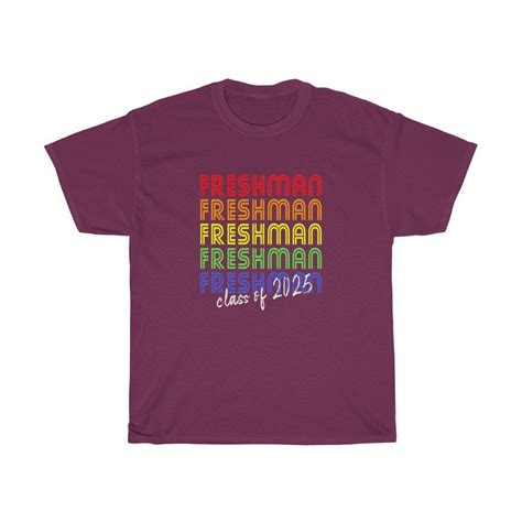 Freshman Class Of 2025 Rainbow T Shirt Shirt Print Design Freshman Printed Shirts