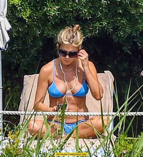 Jennifer Aniston In Blue Bikini In Portofino