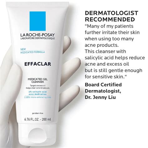 La Roche Posay Effaclar Medicated Gel Facial Cleanser Foaming Acne Face Wash With Salicylic