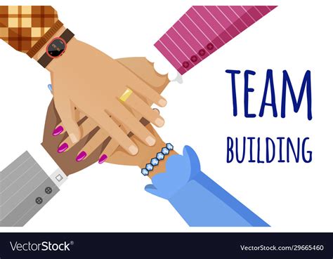 Team building banner template teamwork Royalty Free Vector