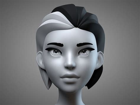 Cartoon Female Head 3d Model Cgtrader