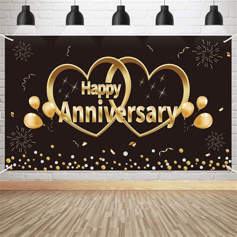 VERSAINSECT Anniversary Banner Backdrop Decorations Extra Large