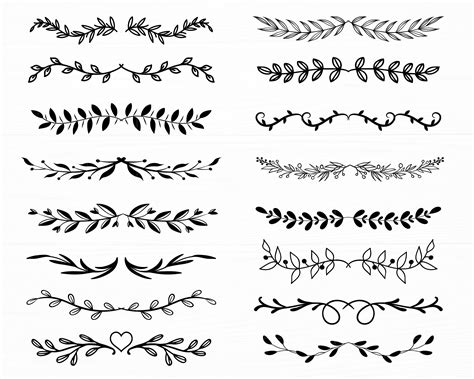 Leaf Divider Svg Bundletext Divider Svg Decorative Border Etsy The