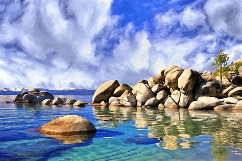 Quiet Cove At Lake Tahoe Painting By Dominic Piperata