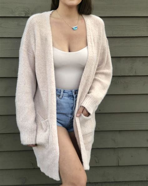 Peach Perfect Fuzzy Long Cardigan Minit Fashion