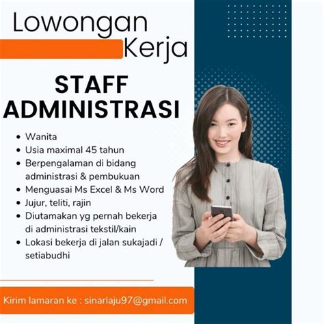 Lowongan Kerja Staff Administrasi Di CV Sinar Laju LokerBandung Id