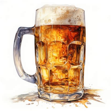 Premium Photo Watercolor Beer Clipart Generative Ai